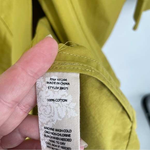 Soft Surroundings Longline Lemon Grass Bright Trench Coat - Picture 7 of 7